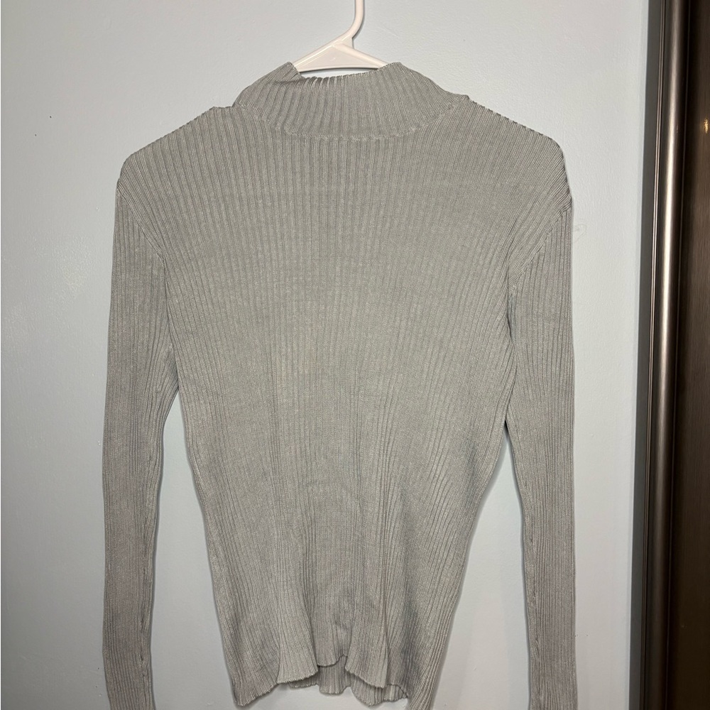 Ann Taylor 100% Silk Ribbed Turtleneck | Soft Luxury Basic